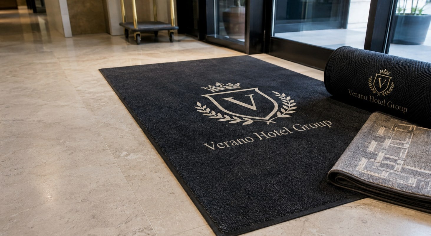 Custom printed rugs with logo